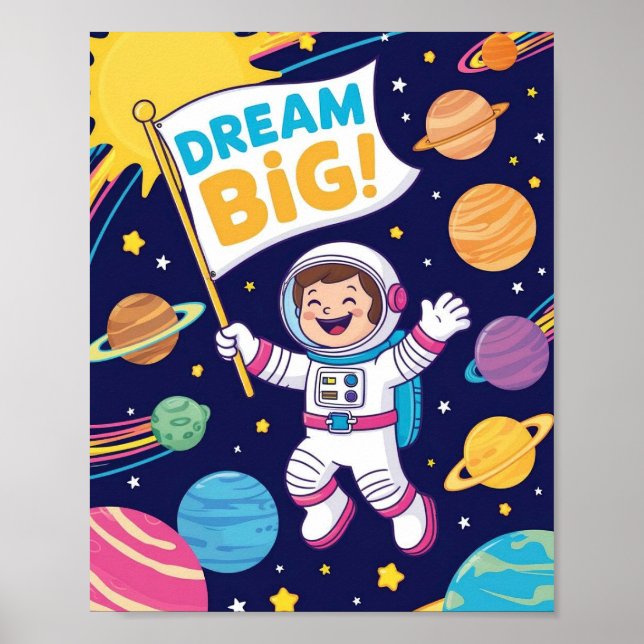Poster Inspirational "Dream Big" for Children (Devant)