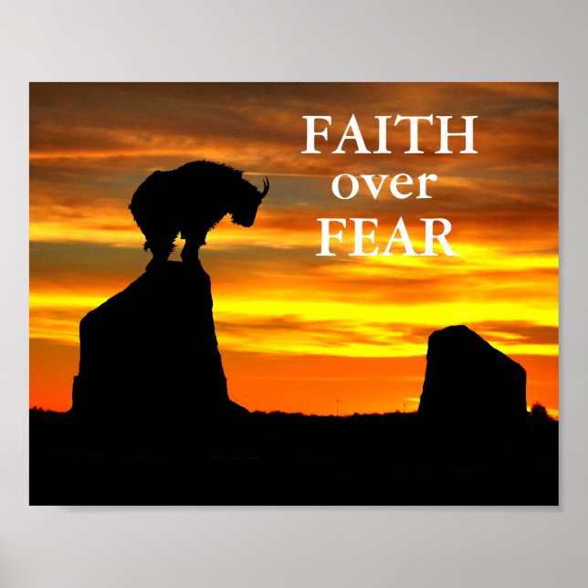 Poster Inspirational Faith Over Fear (Devant)