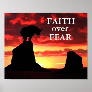 Poster Inspirational Faith Over Fear