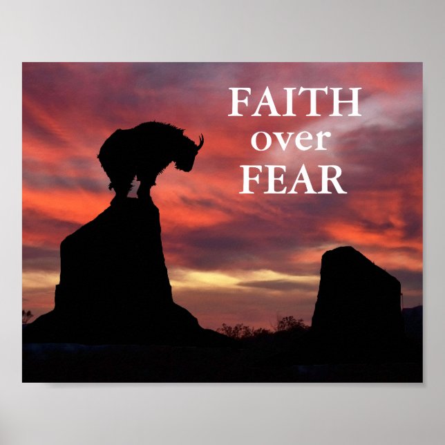 Poster Inspirational Faith Over Fear (Devant)