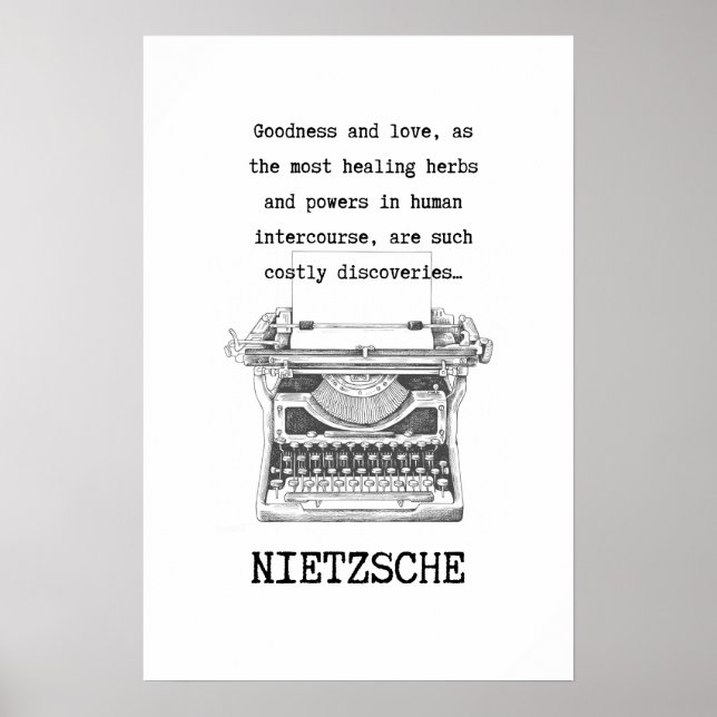Poster Inspirational Goodness and Love quote NIETZSCHE (Devant)