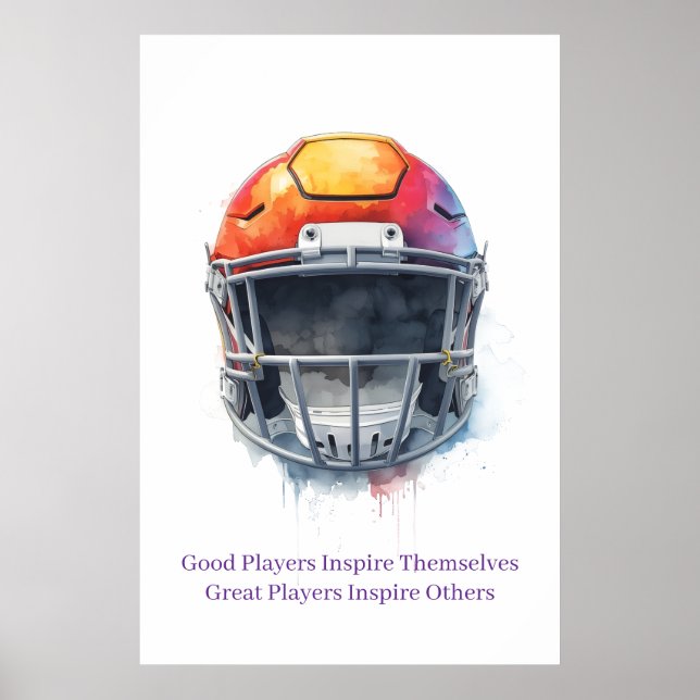 Poster Inspirational Motivational Football Helmet  (Devant)