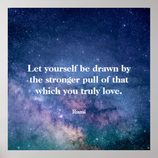 Poster Inspirational Motivational Rumi Quote Universe