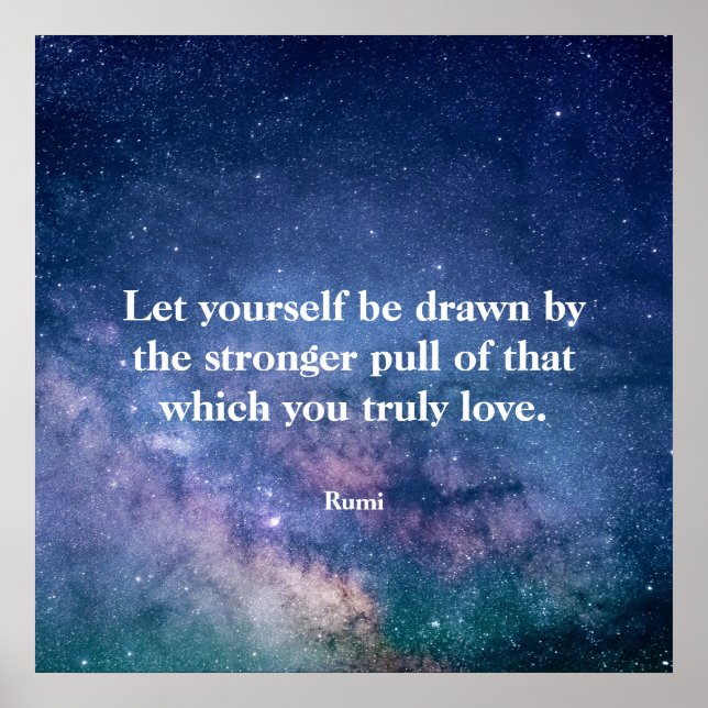 Poster Inspirational Motivational Rumi Quote Universe (Devant)