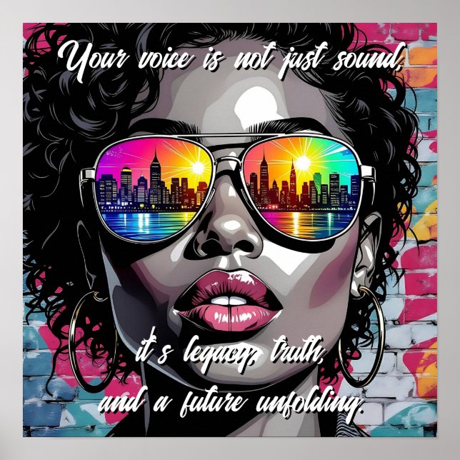 Poster Inspirational Quote and City Woman (Devant)
