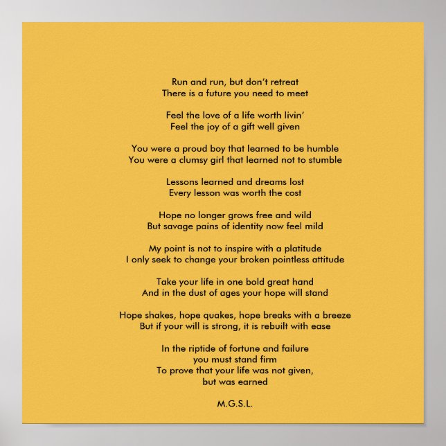 Poster Inspirational Untited Poem par Matt (Devant)
