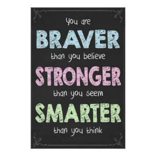 Poster Inspirationnel Braver, Fort, Smarter