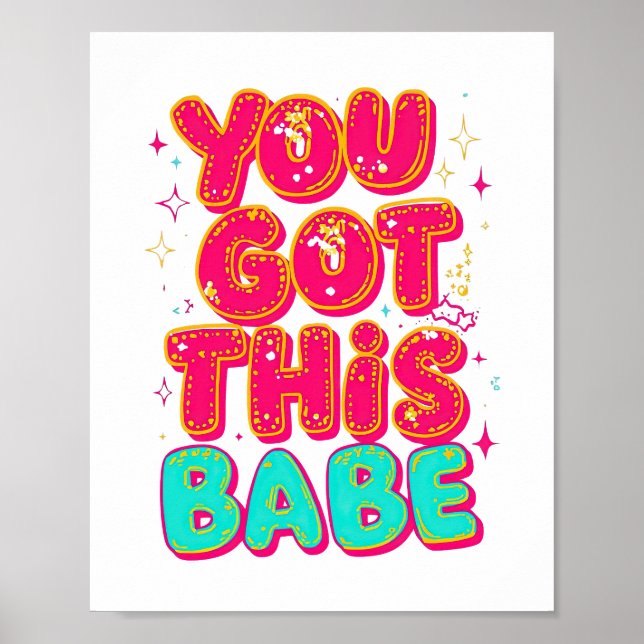 Poster Inspirationnel "Tu Vas Réussir Bébé" Empowerment (Devant)