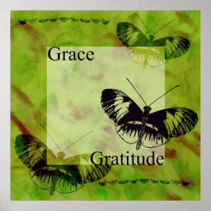 Poster Inspirations papillon grâce et gratitude