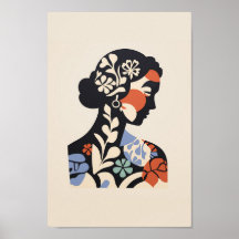 Poster Inspiré De Matisse - Visage D'Une Femme
