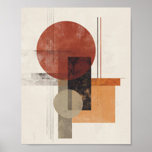 Poster Inspiré du Bauhaus – Abstrait Moderne dans des Ton