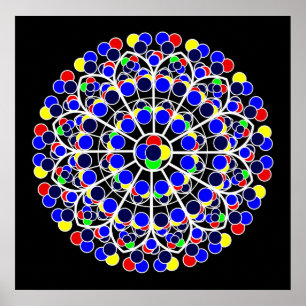 Poster Inspiré par la fenêtre du Rose Sud, Notre-Dame de 