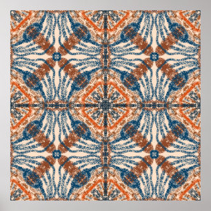 Poster Inspiré par la Turquie : Texturé Marine & Terracot