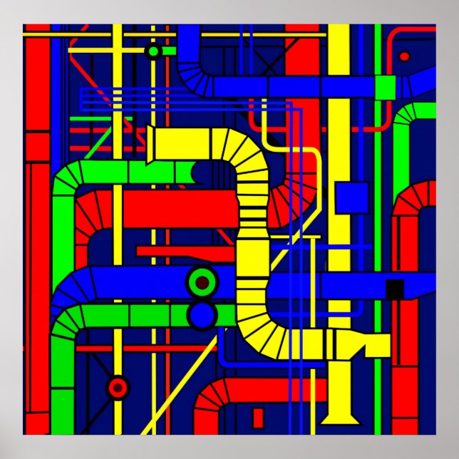 Poster Inspiré par le Centre Georges Pompidou (Devant)