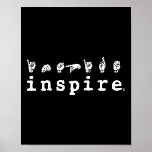 Poster inspirer la marque ASL American Sign Language Deaf