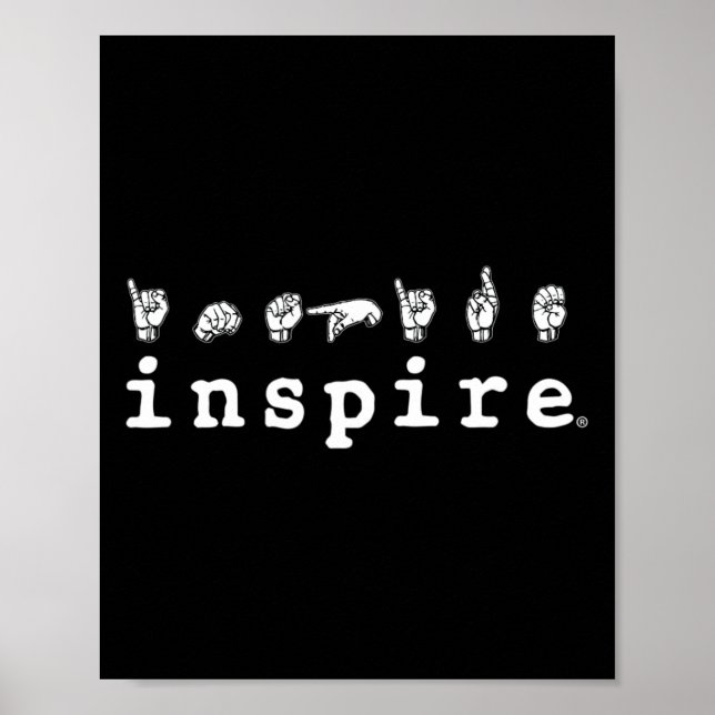 Poster inspirer la marque ASL American Sign Language Deaf (Devant)