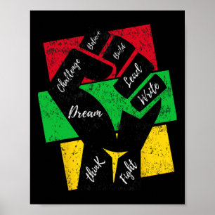 Poster Inspirer les leaders noirs puissance main main mai