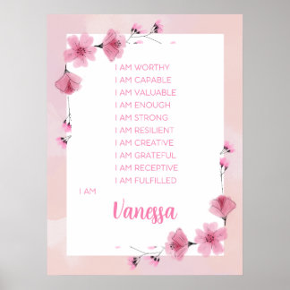 Poster Inspirer votre voyage avec des affirmations