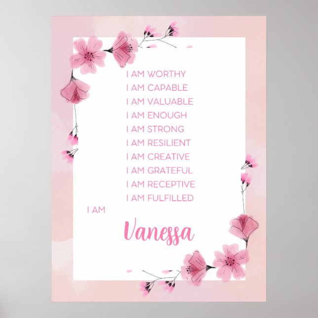 Poster Inspirer votre voyage avec des affirmations (Devant)