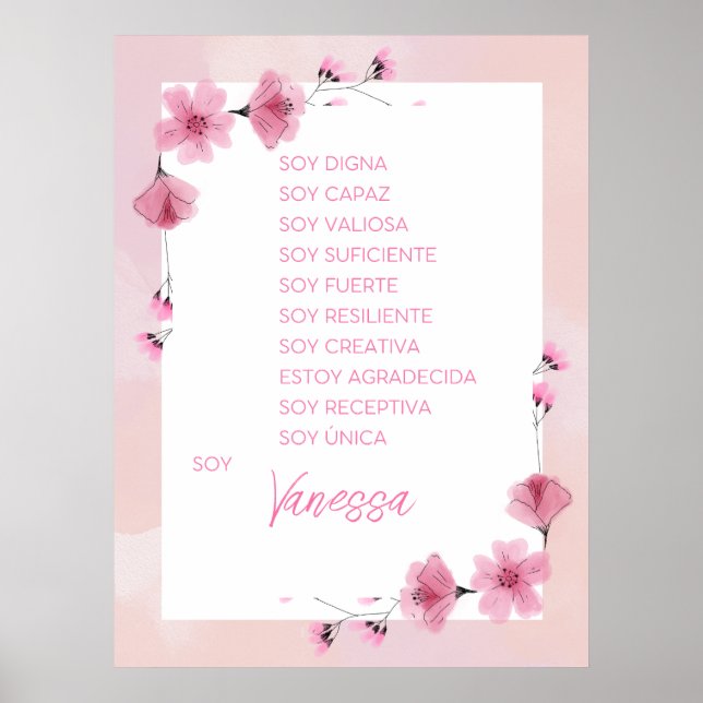 Poster Inspirer votre voyage avec des affirmations Espagn (Devant)