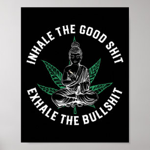 Poster Inspirez Le Bien Expirez Le Taureau Yoga Herbe Nam