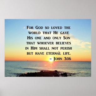 POSTER INSPIRING JOHN 3:16 CONCEPTION DE PHOTO DE LEVER
