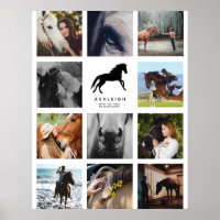 Instagram moderne personnalisé Horse Photo Collage