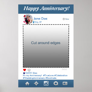 Poster Instagram Photo Booth Party Prop Frame Anniversair