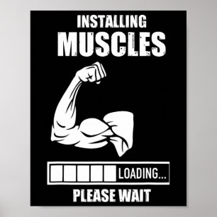 Poster Installation De Muscles Veuillez Patienter Gym Bod