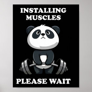 Poster Installation Muscles Veuillez Attendre Gym Gym Pan