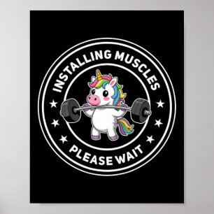 Poster Installation Muscles Veuillez Patienter Gym Unicor