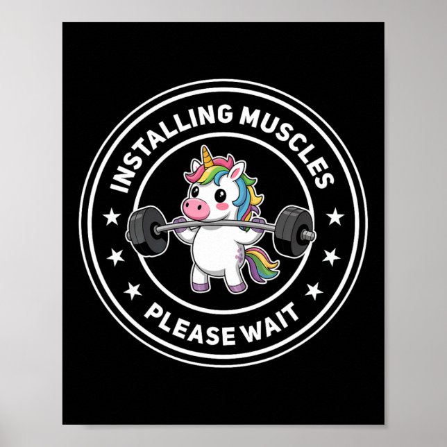 Poster Installation Muscles Veuillez Patienter Gym Unicor (Devant)