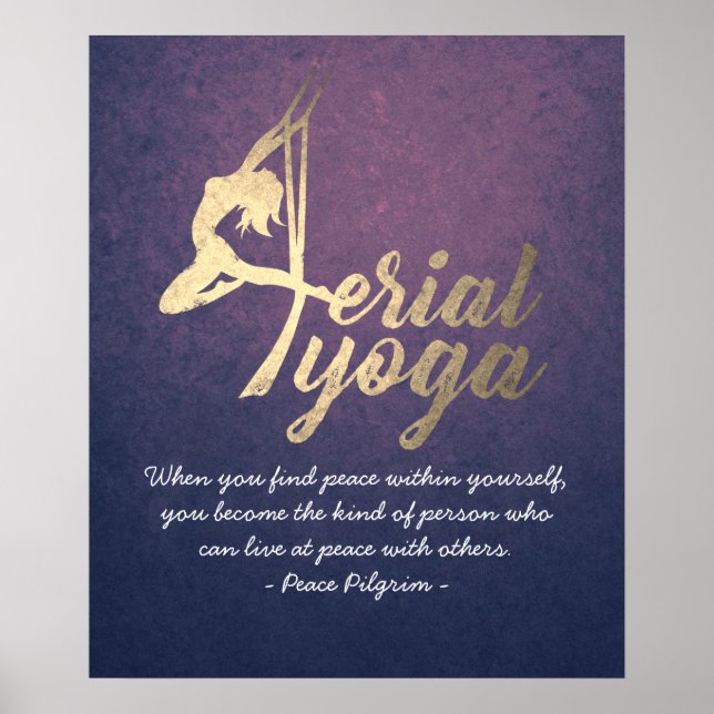 Poster Instructeur de méditation du yoga aérien Pilates F (Devant)