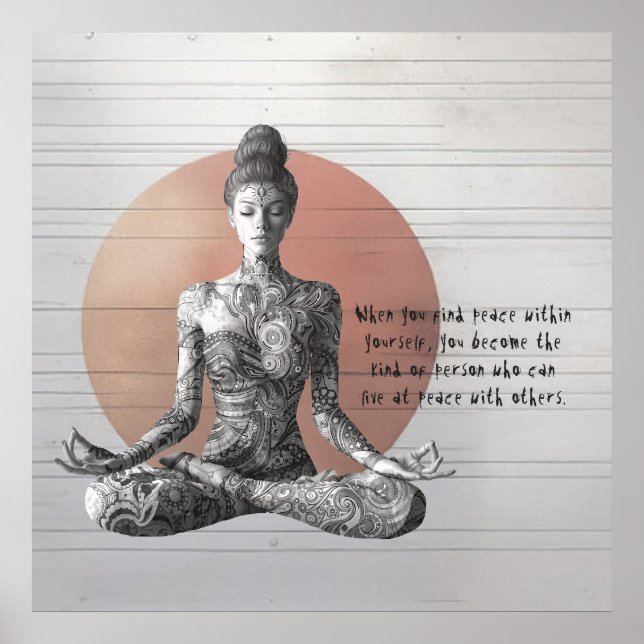 Poster Instructeur de méditation Yoga Reiki Master Lotus  (Devant)