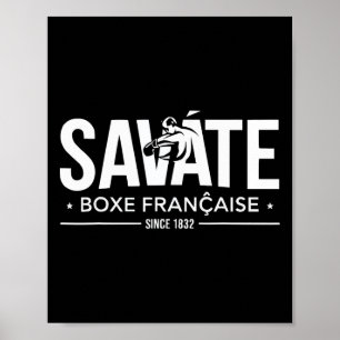 Poster Instructeur de Savate Arts Martiaux Français Boxe