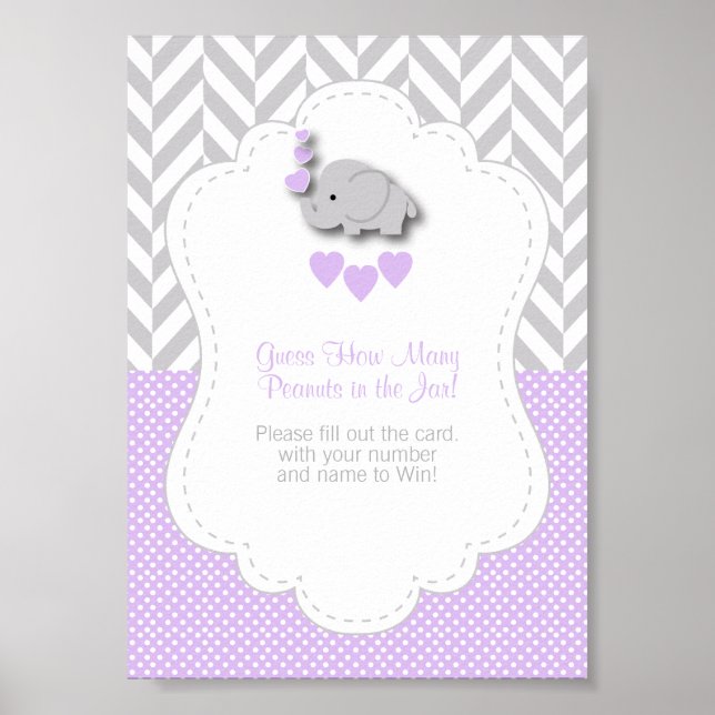 Poster Instruction de jeu Eléphant Violet (Devant)