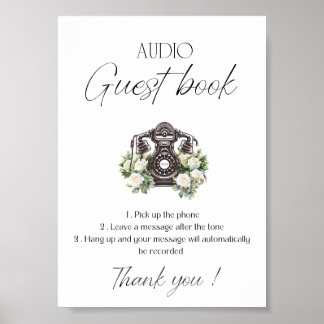 Poster Instructions du livre d'invité audio mariage