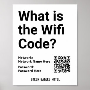 Poster Instructions pour le code WiFi plus code QR sur un