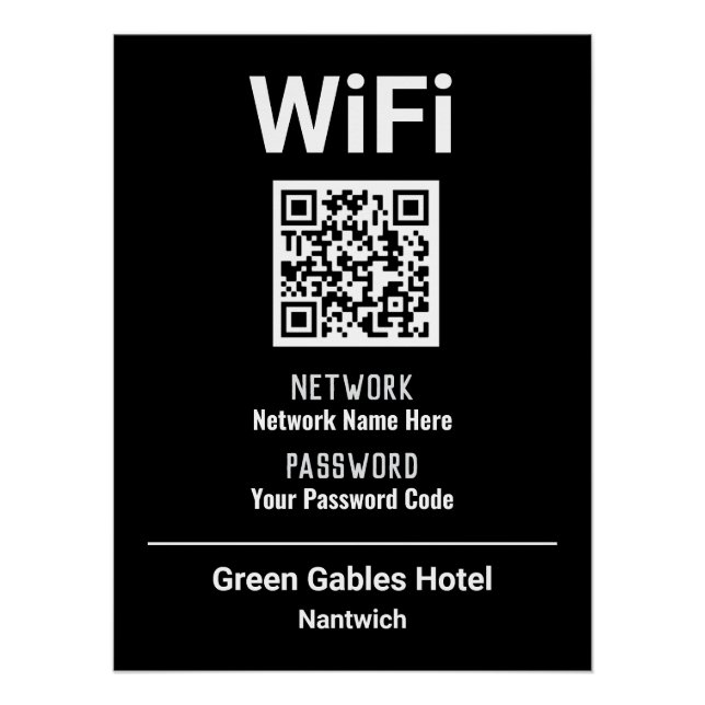 Poster Instructions WiFi avec code QR (Devant)
