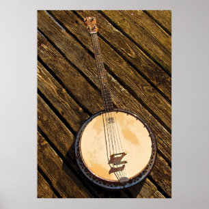Poster Instrument de musique de banjo sur l'affiche en