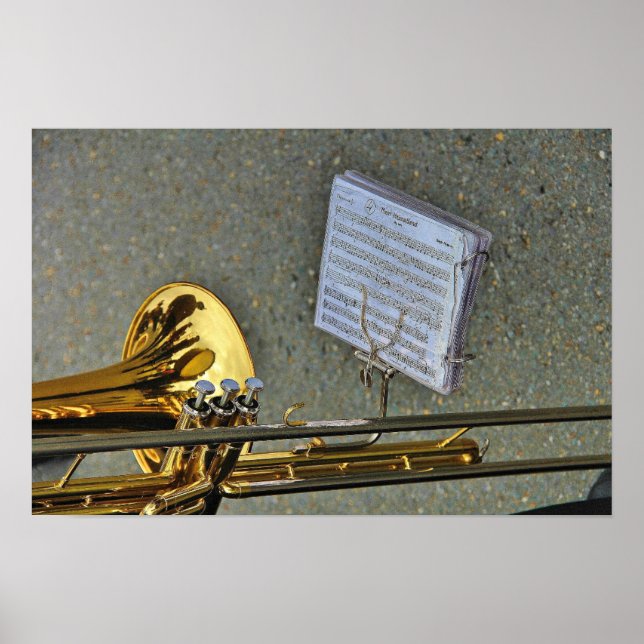 Poster instrument de musique en laiton de Trombone (Devant)