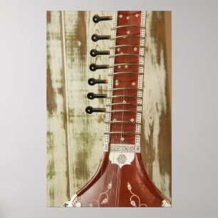 Poster Instrument indien à cordes de Sitar