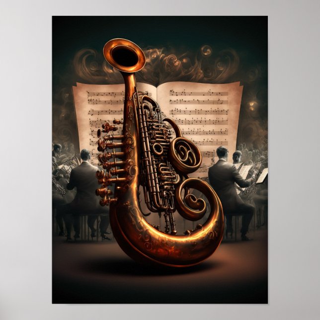 Poster Instrumento musical de bronce (Devant)