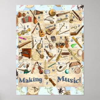 Poster Instruments de musique Alphabet International