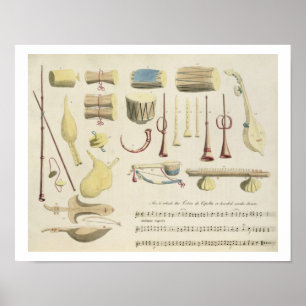Poster Instruments de musique indiens, plaque 23 de 'Orie