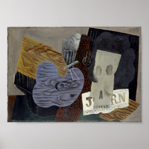 Poster Instruments de musique & Plat de fruits de Picasso