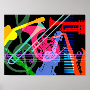 Poster Instruments de musique Pop Art Design