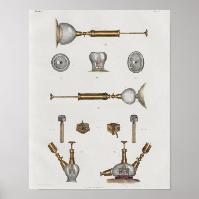 Poster Instruments Médicales chirurgicaux Anatomie Vintag (Devant)