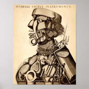 Poster Instruments vintages de subsistance humaine - Cuis