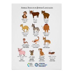 Poster Insultes Animalières dans les Langues Juives